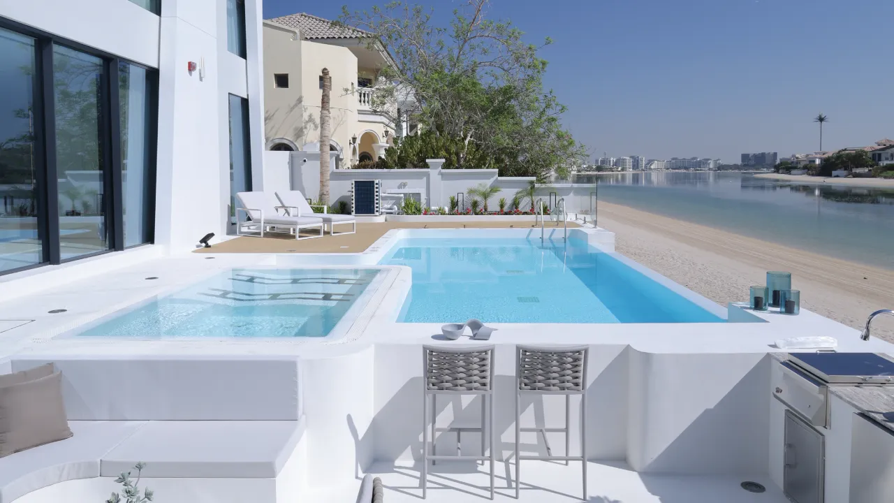 Swimming pool construction and renovation for a villa in Dubai Swimming pool construction and renovation for a villa in Dubai