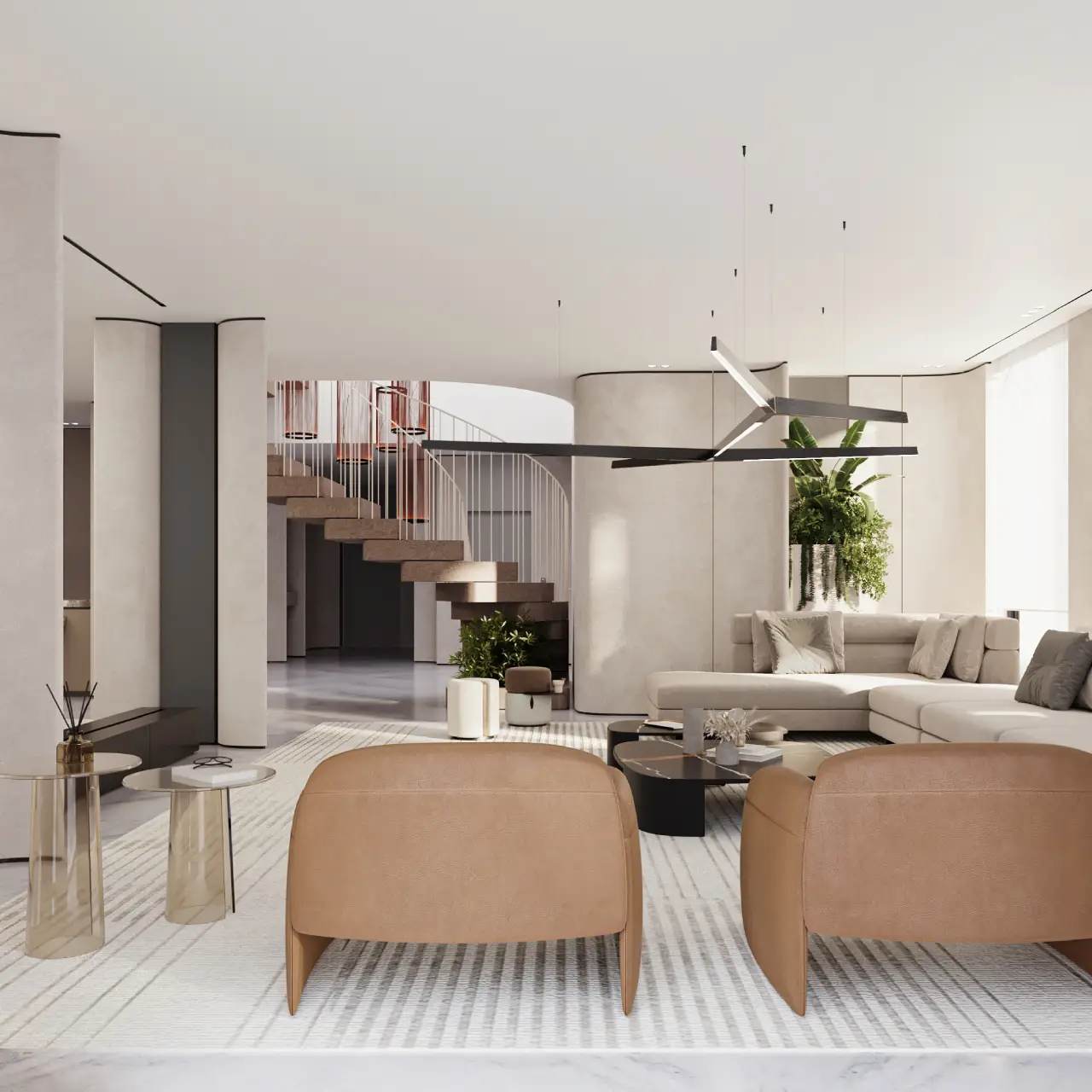 Jumeirah Golf Estates villa interior design for an open plan living room Jumeirah Golf Estates villa interior design for an open plan living room